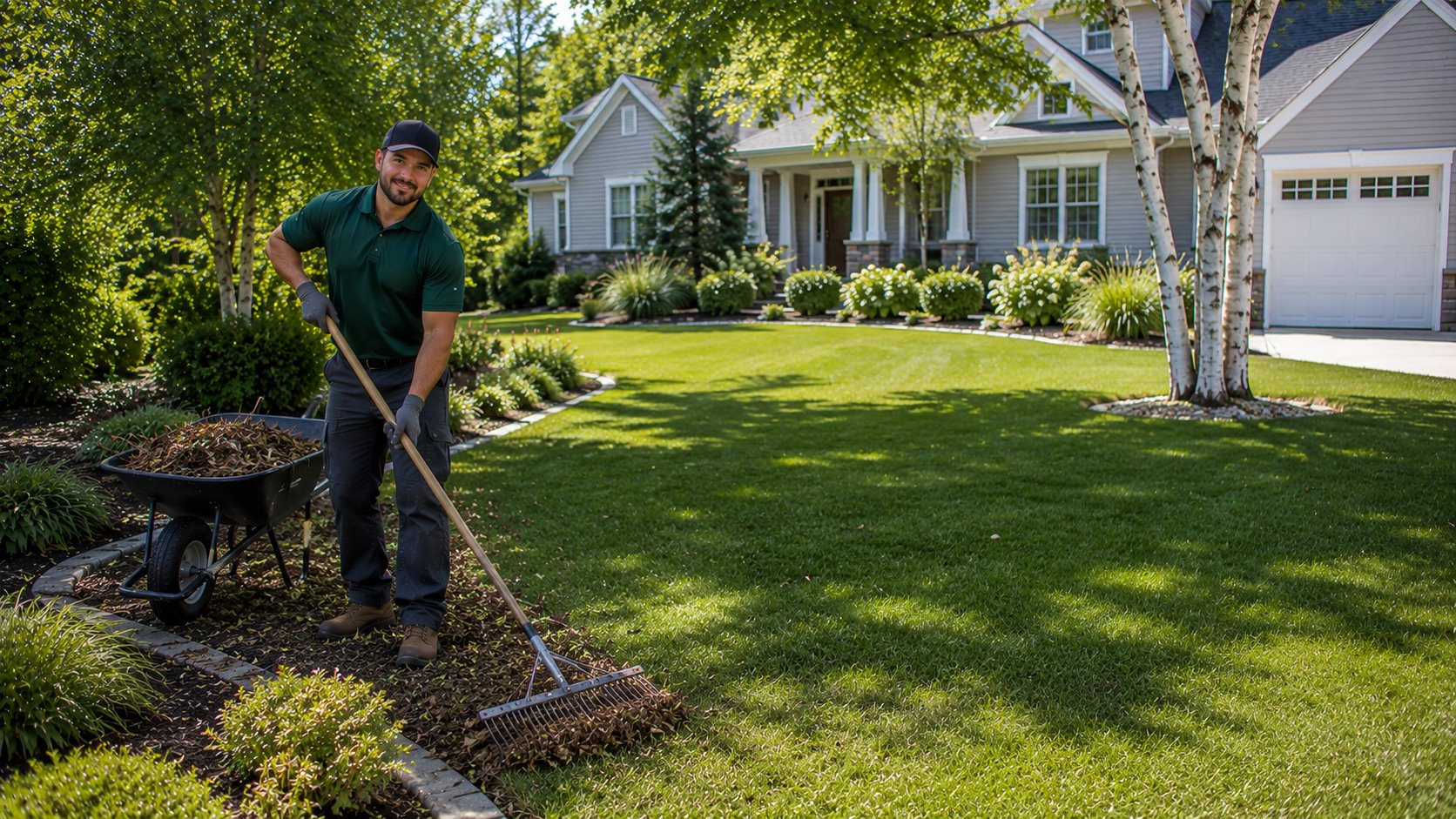 Professional yard cleanup service
